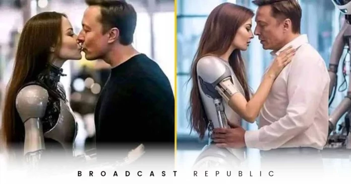 Elon Musk Kisses a Female Robot?